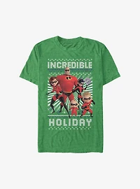 Disney Pixar The Incredibles Christmas Pattern T-Shirt