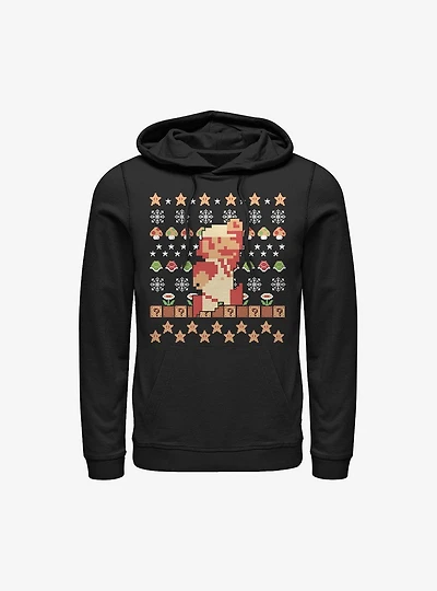 Super Mario Holiday Pixels Hoodie