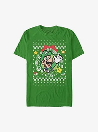 Super Mario Luigi Wreath Christmas Sweater T-Shirt