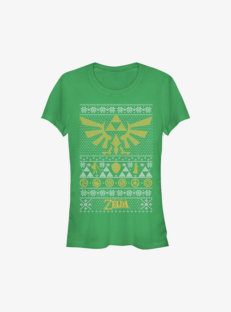 Nintendo The Legend Of Zelda Legends Ugly Christmas Sweater Girls T-Shirt