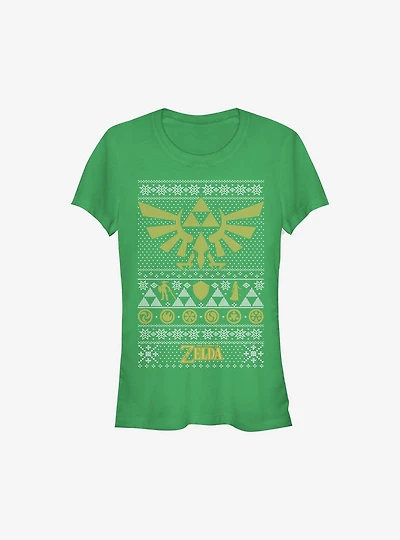 Nintendo The Legend Of Zelda Legends Ugly Christmas Sweater Girls T-Shirt