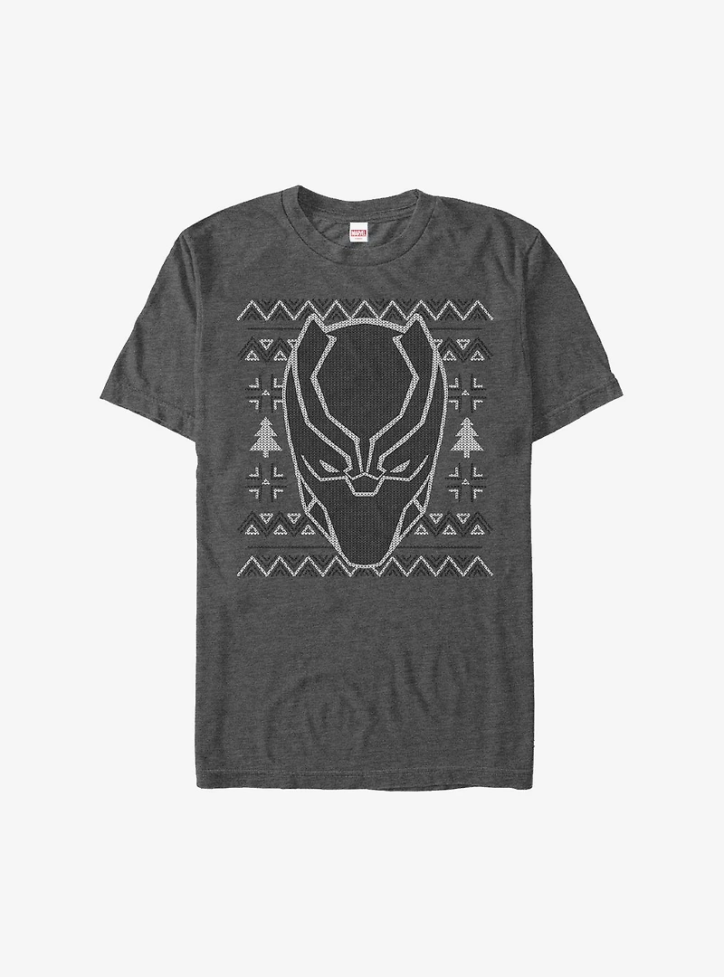 Marvel Black Panther Ugly Christmas Sweater Mask T-Shirt