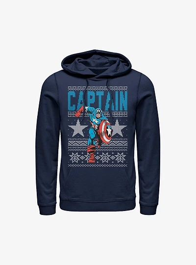 Marvel Captain America Ugly Holiday Sweater Hoodie