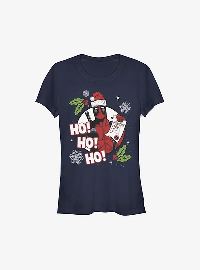 Marvel Deadpool Naughty List Christmas Girls T-Shirt