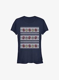 Marvel Deadpool Christmas Pattern Sweater Girls T-Shirt
