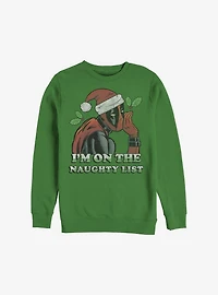 Marvel Deadpool On The Naughty List Holiday Sweatshirt