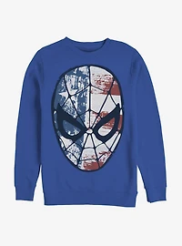 Marvel Spider-Man American Flag Face Sweatshirt