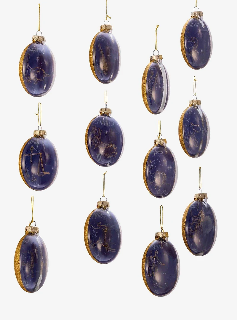 Glass Zodiac Ornaments