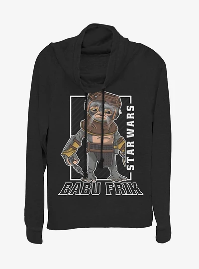 Star Wars Episode IX The Rise Of Skywalker Babu Frik Cowlneck Long-Sleeve Womens Top