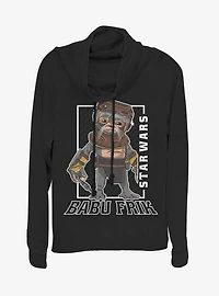 Star Wars Episode IX The Rise Of Skywalker Babu Frik Cowlneck Long-Sleeve Womens Top