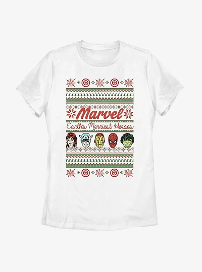Marvel Avengers Merriest Heroes Womens T-Shirt