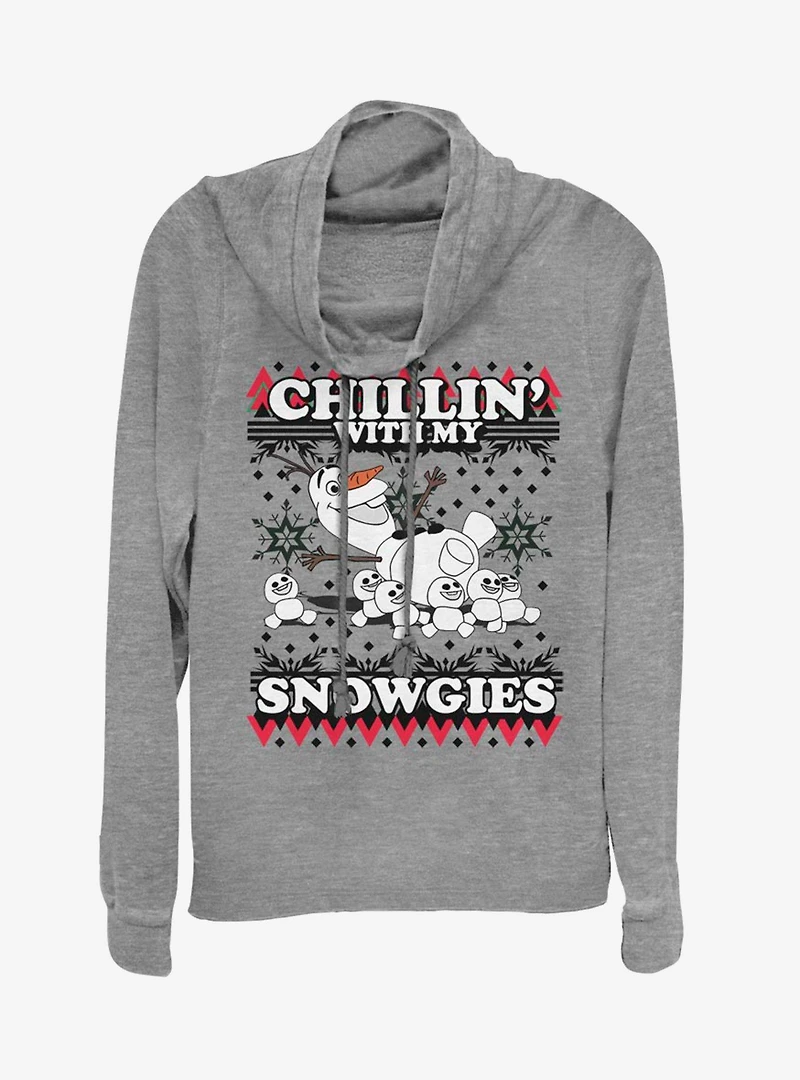 Disney Frozen Snowgie Chillin' Cowlneck Long-Sleeve Womens Top