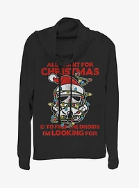 Star Wars Christmas Trooper Cowlneck Long-Sleeve Womens Top