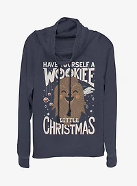Star Wars Wookiee Christmas Cowlneck Long-Sleeve Womens Top