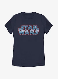 Star Wars Christmas Pattern Logo Womens T-Shirt