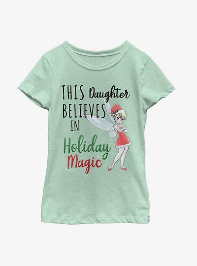 Disney Tinker Bell Believes Holiday Magic Daughter Youth Girls T-Shirt