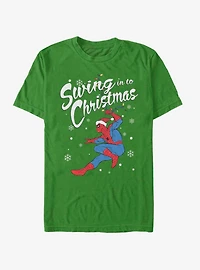 Marvel Spider-Man Swinging Spidey Christmas T-Shirt