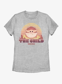Star Wars The Mandalorian Child Sunset Ride Womens T-Shirt