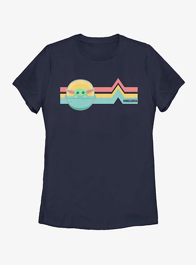 Star Wars The Mandalorian Child Rainbow Stripe Womens T-Shirt