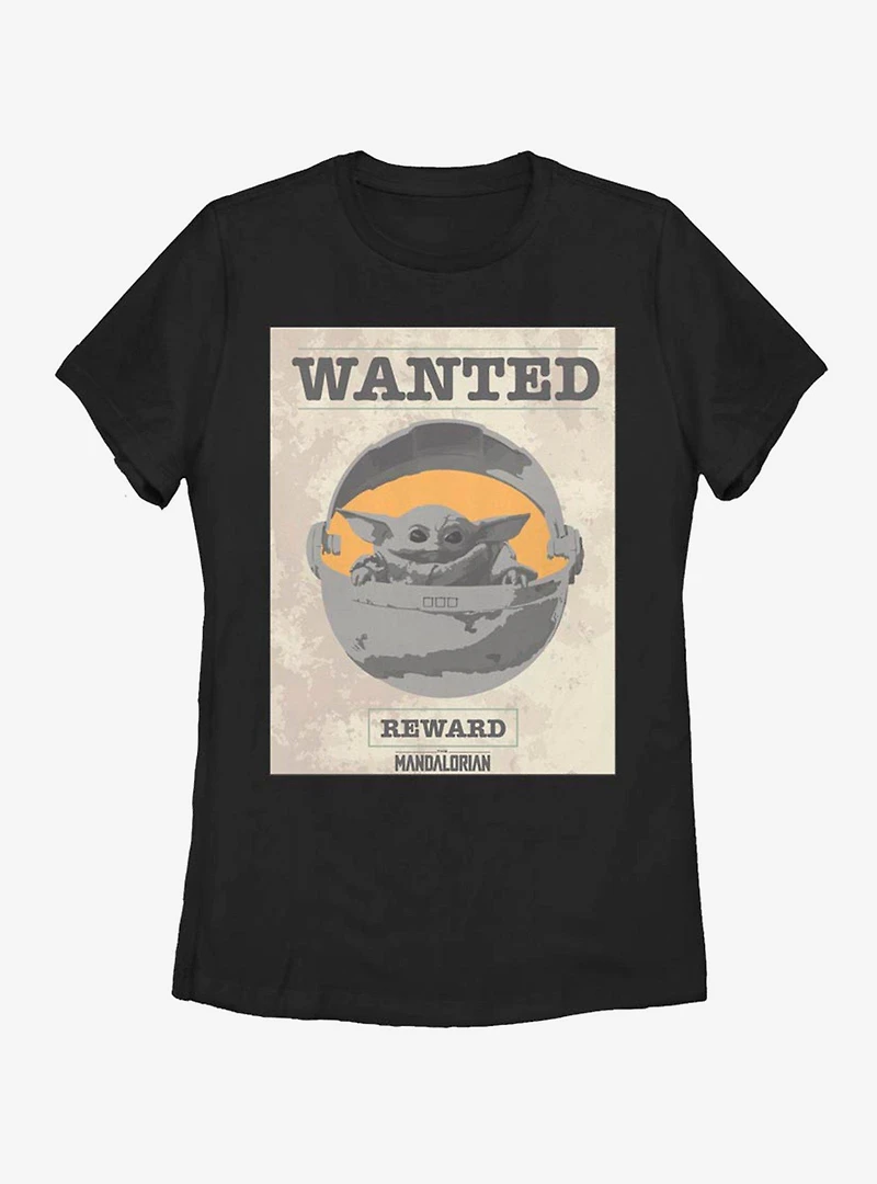 Star Wars The Mandalorian Child Wanted Poster Womens T-Shirt