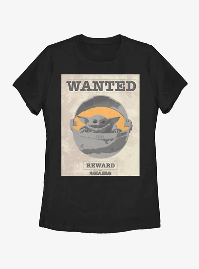 Star Wars The Mandalorian Child Wanted Poster Womens T-Shirt