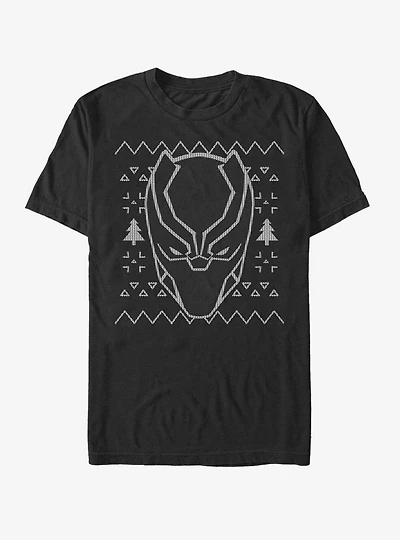 Marvel Black Panther Ugly Christmas Sweater Mask T-Shirt