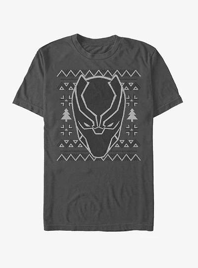 Marvel Black Panther Ugly Christmas Sweater Mask T-Shirt