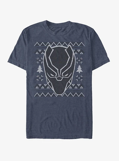 Marvel Black Panther Ugly Christmas Sweater Mask T-Shirt