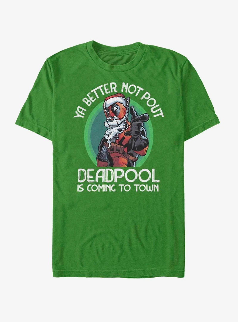 Marvel Deadpool Coming To Town Christmas T-Shirt