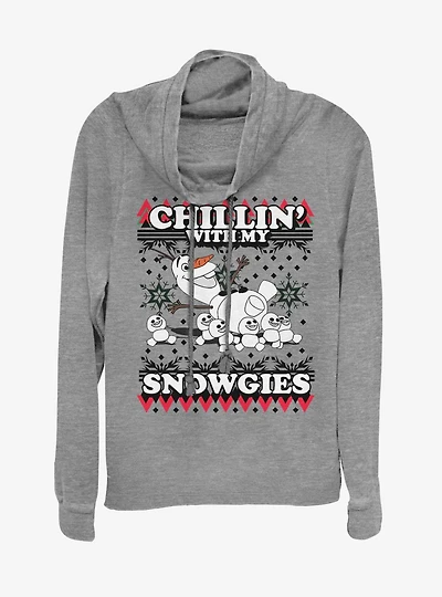 Disney Frozen Olaf Chillin Snowgies Cowl Neck Long-Sleeve Girls Top