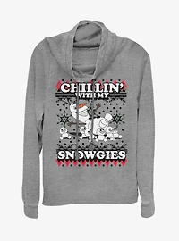 Disney Frozen Olaf Chillin Snowgies Cowl Neck Long-Sleeve Girls Top