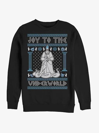 Disney Hercules Hades Joy To The Underworld Ugly Christmas Crew Sweatshirt