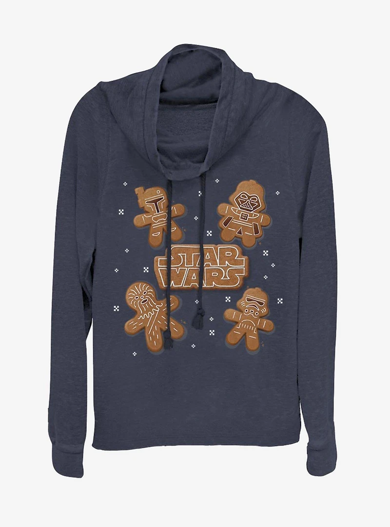 Star Wars Gingerbread Cookie Cowl Neck Long-Sleeve Girls Top
