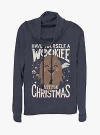 Star Wars Chewbacca Wookiee Little Christmas Cowl Neck Long-Sleeve Girls Top