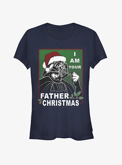 Star Wars Santa Vader Father Christmas Girls T-Shirt