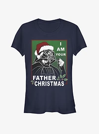 Star Wars Santa Vader Father Christmas Girls T-Shirt