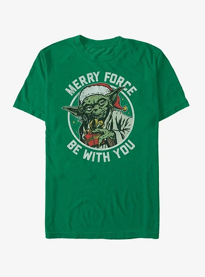 Star Wars Santa Yoda Merry Force Be With You T-Shirt