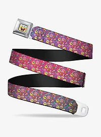 Spongebob Squarepants Mini Spongebob Friends Sea Creatures Food Scattered Youth Seatbelt Belt