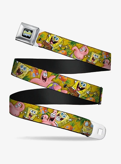Spongebob Squarepants Patrick Starfish Poses Pineapple Youth Seatbelt Belt