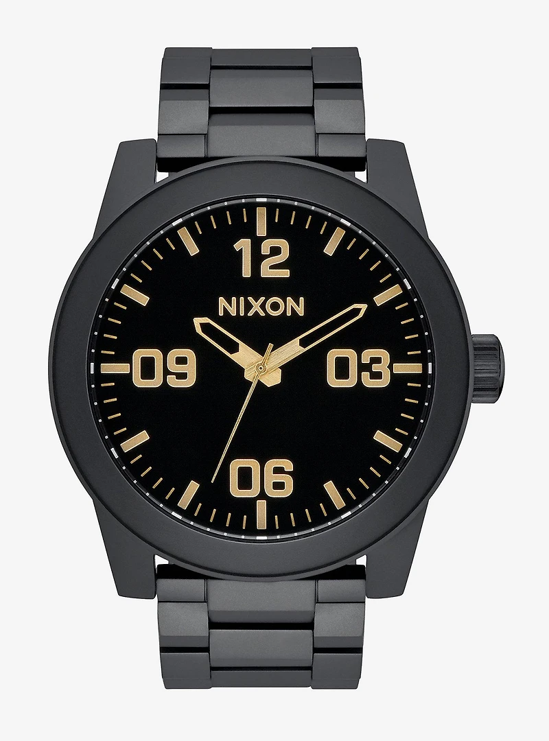 Nixon Corporal Ss Matte Black Gold Watch