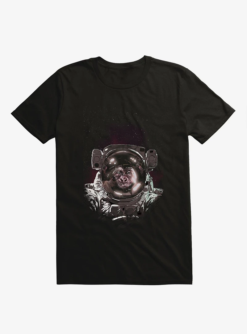 Albert Monkey Astronaut Black T-Shirt