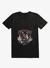 Albert Monkey Astronaut Black T-Shirt