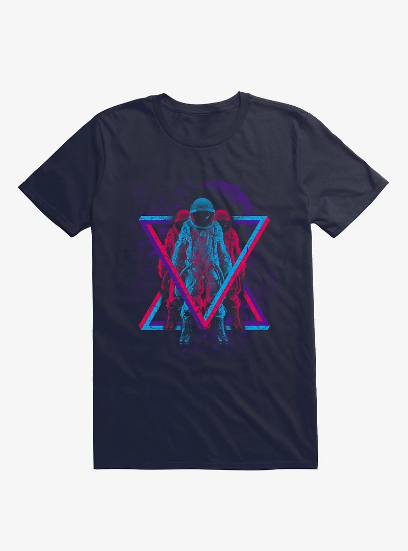 Astronomical Triangle Space Navy Blue T-Shirt