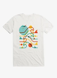 Sun, Waves, And Bites Shark White T-Shirt