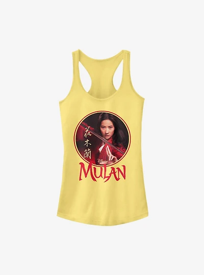 Disney Mulan Live Action Portrait Circle Frame Girls Tank