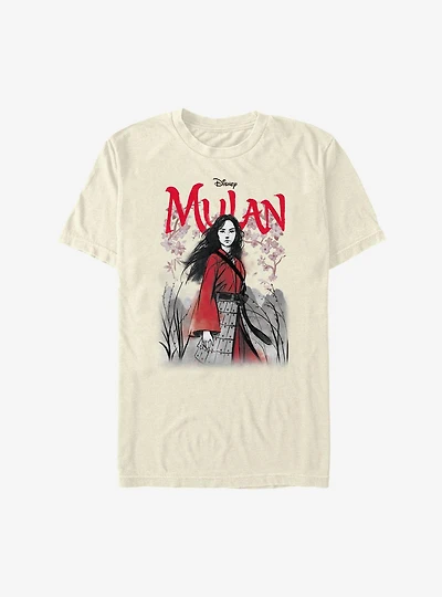 Disney Mulan Live Action Watercolor Title Poster T-Shirt