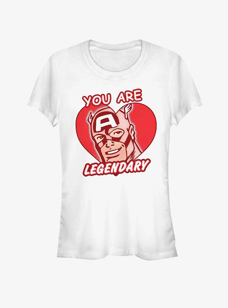 Marvel Captain America Legendary Heart Girls T-Shirt