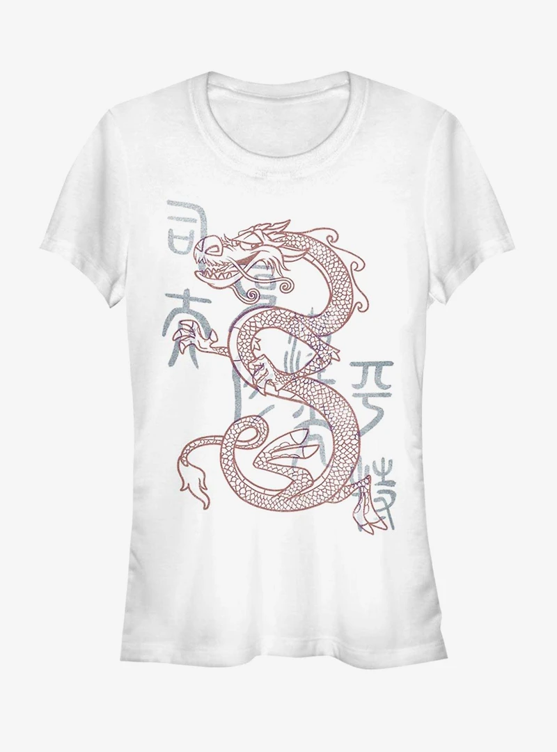 Disney Mulan Mushu Dragon Outline Girls T-Shirt