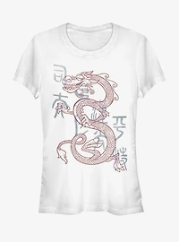Disney Mulan Mushu Dragon Outline Girls T-Shirt