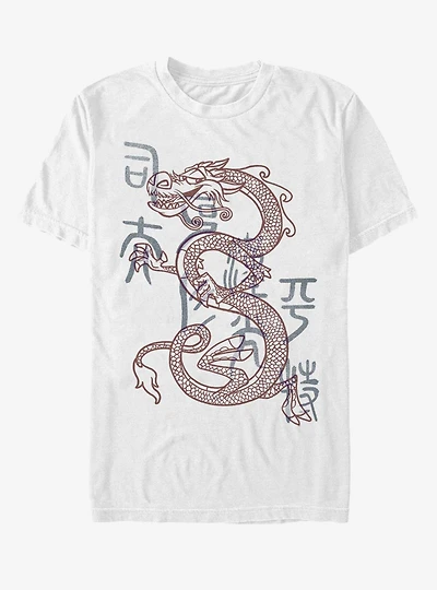 Disney Mulan Mushu Dragon Outline T-Shirt